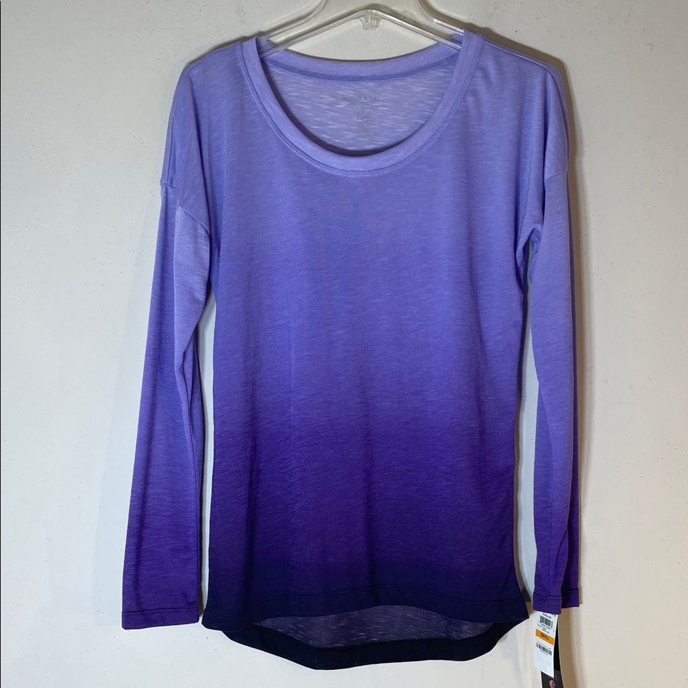NWT. Ideology Boho Ombré Purple Long Sleeve Tee. Small.
